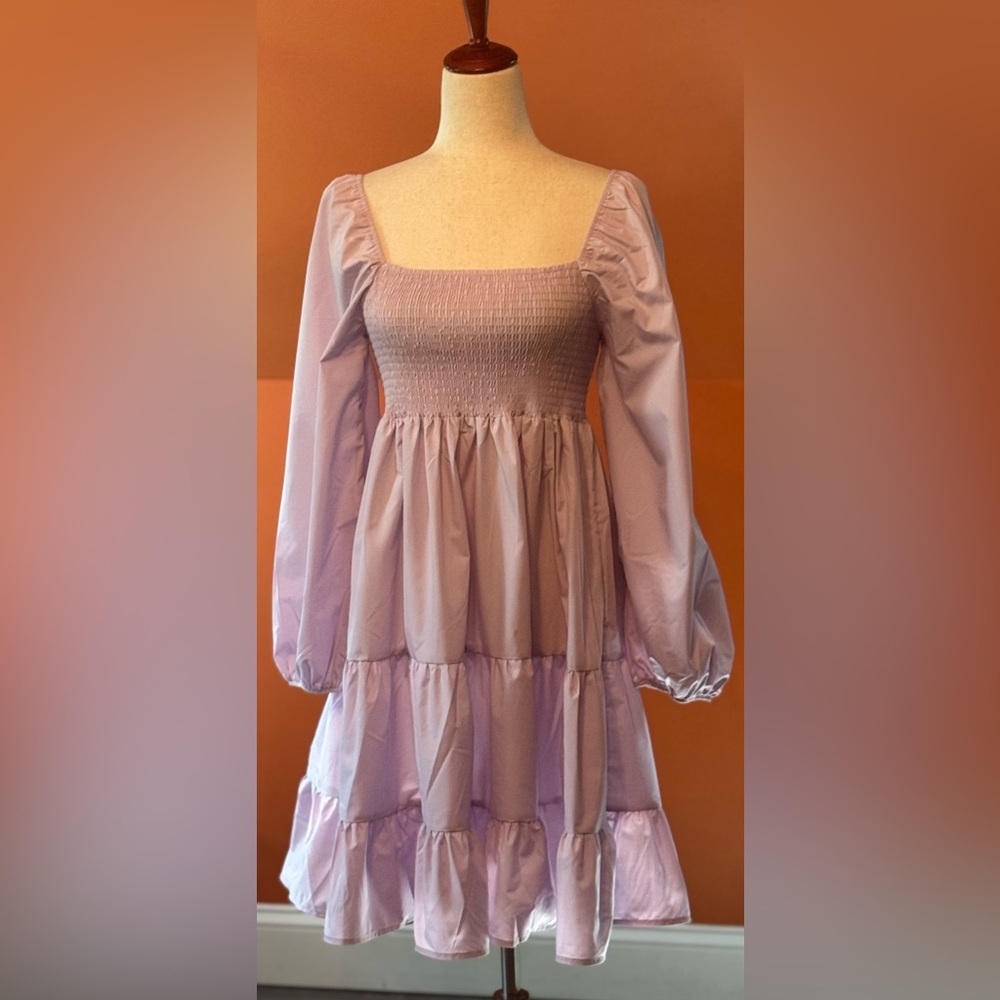 70/21 Tiered Smocked Lavender Women's Dress - Picture 5 of 11